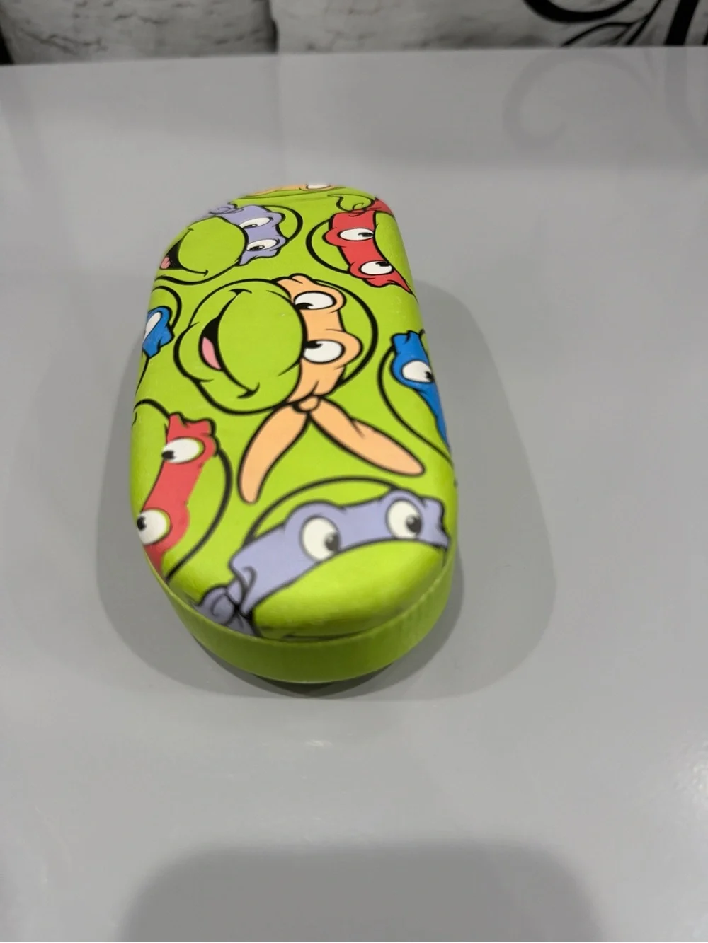 Kids Sunglasses Case with Cartoon Turtle Faces - Green